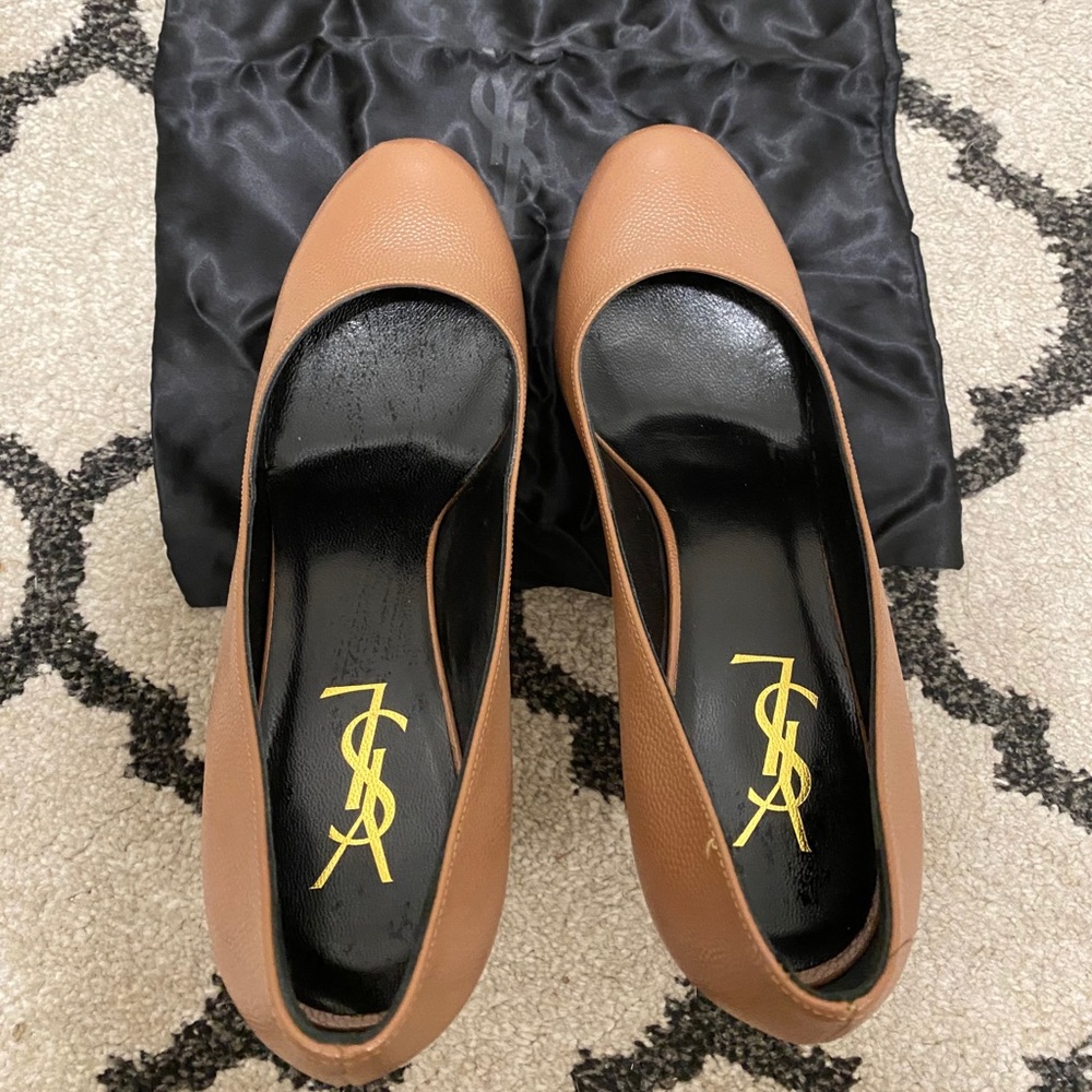 Saint Laurent Nude Tribtoo Heels Size 37.5